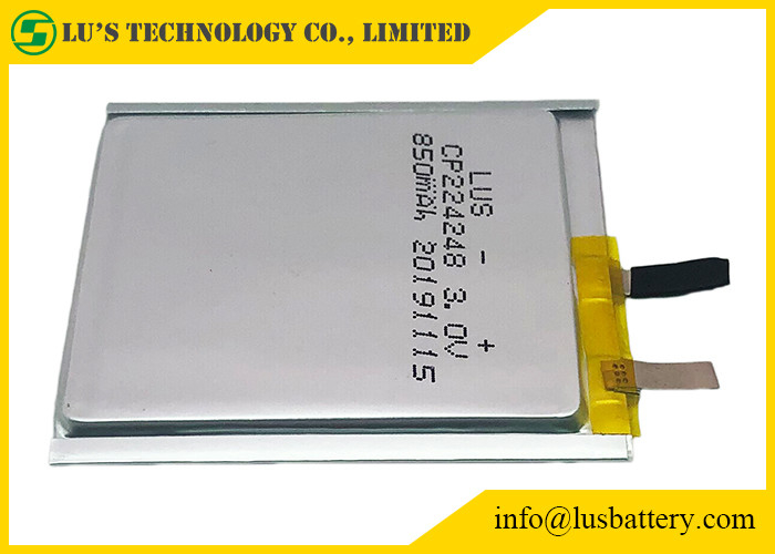 batería fina LimnO2 CP224248 de la célula de 3.0v 850mah para las etiquetas de Bluetooth