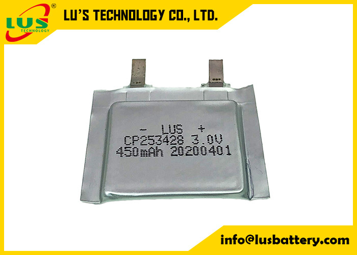 Voltio 450mah del RFID Li Polymer Battery Pack CP253428 3,0 para la etiqueta de la inyección