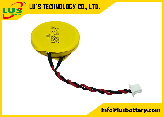 PWB SMT de los alambres CR2450-1P de la batería 65m m de 3v 600mah Limno2 con el conector 2P