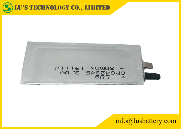 3V 30mAh Li Battery primario RFID ultra enrarecen CP042345 UL1642 para la tarjeta de crédito