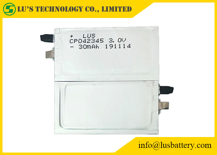 3V 30mAh Li Battery primario RFID ultra enrarecen CP042345 UL1642 para la tarjeta de crédito