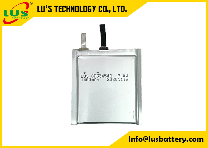Baterías ultra finas de la película fina de la batería de 3,0 voltios 1400mah Lipo para las soluciones de IOT